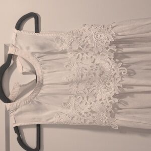 Elegant White Lace Women's Top Silky High Quality Japan Purchased